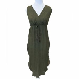 Ekoouaer Dark Green Guaze Beach Cover Up Lightweight Flowy Women's Size Small
